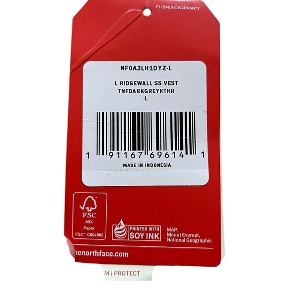 The North Face Ridgewall SS Dark Heather Gray Women’s Vest, Size L, NWT - Picture 5 of 8